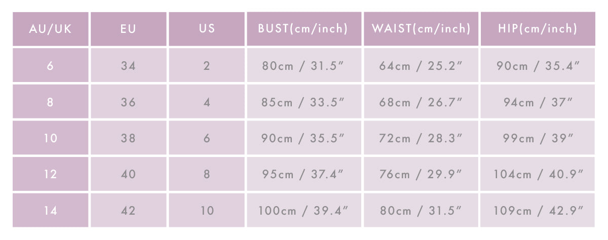 Minkpink Size Chart Us