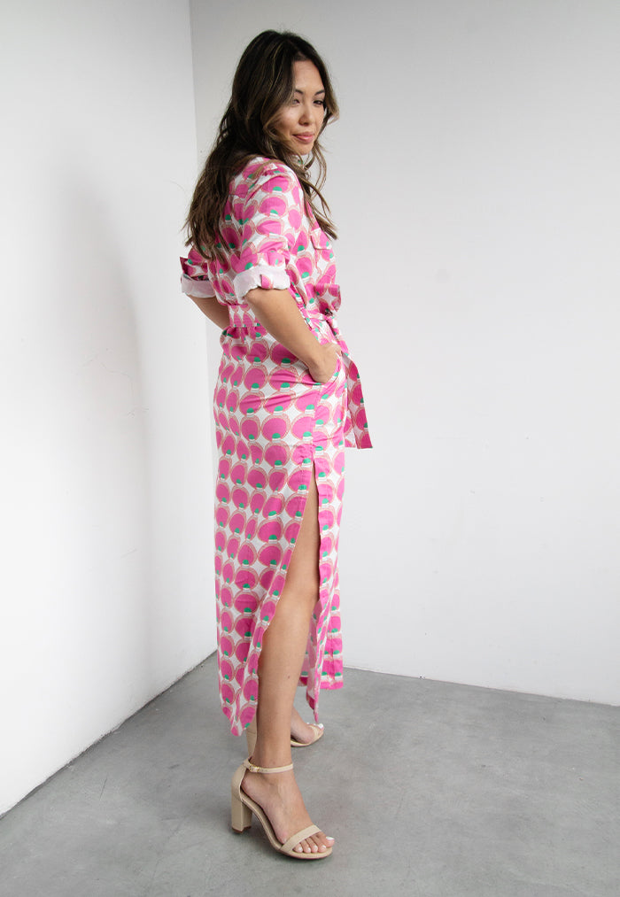 Nala Long Shirt Dress - Potion in Pink – theWYLDshop