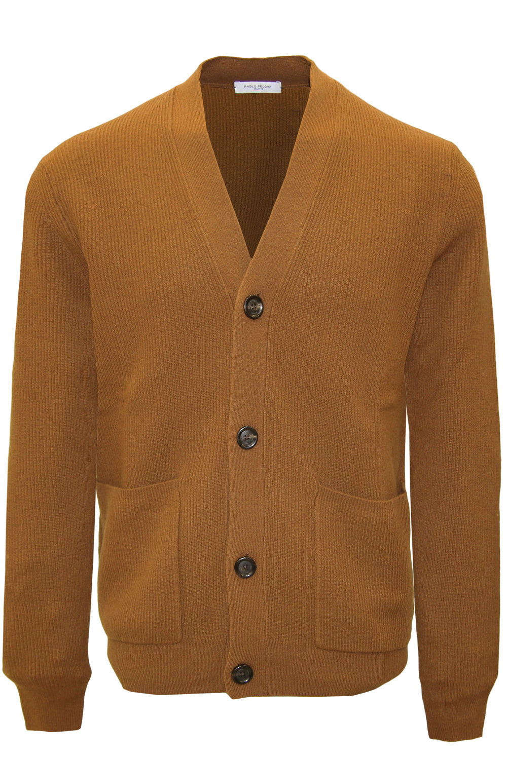 Image of        PAOLO PECORA Cardigan in lana a coste