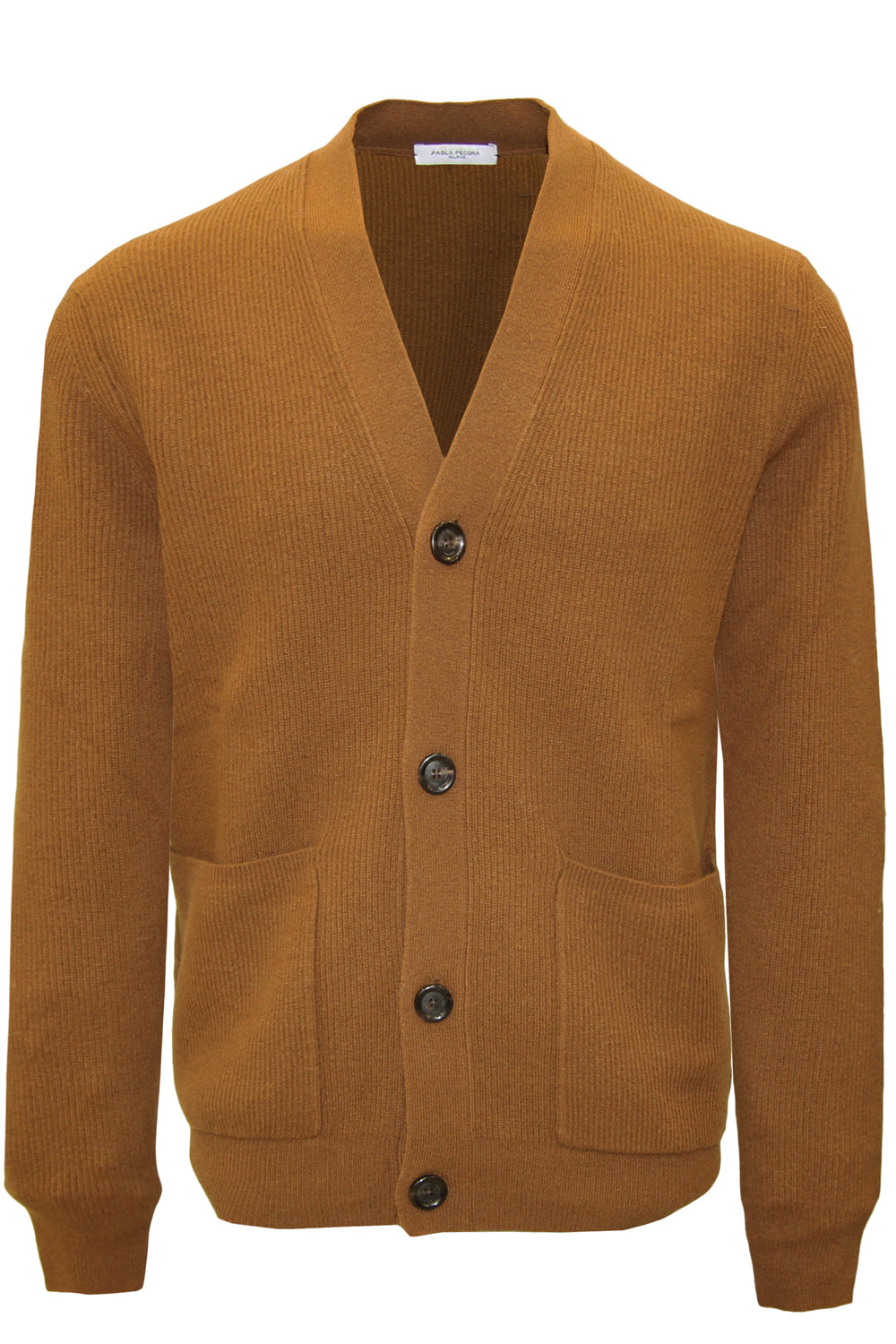 Image of PAOLO PECORA Cardigan in lana a coste