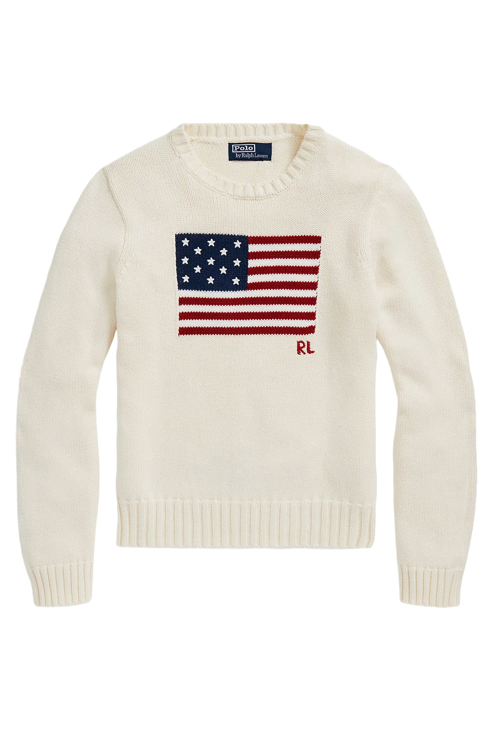 Image of POLO RALPH LAUREN Maglia in cotone con bandiera