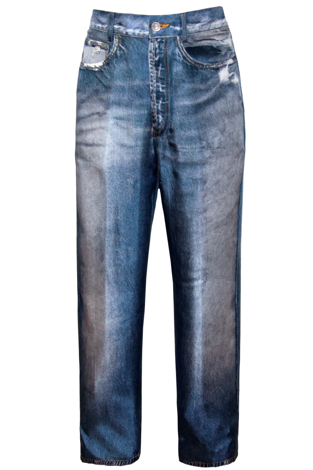 Image of JUCCA Pantalone in seta effetto denim