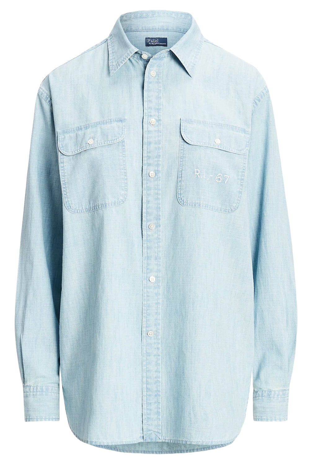 Image of POLO RALPH LAUREN Camicia in chambray con logo ricamato