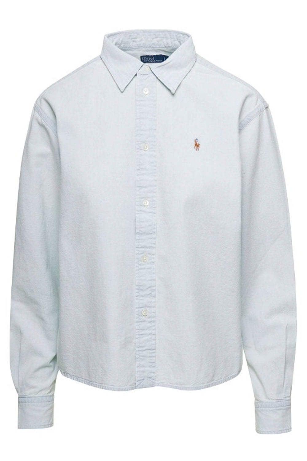 Image of POLO RALPH LAUREN Camicia in chambray taglio ampio corto