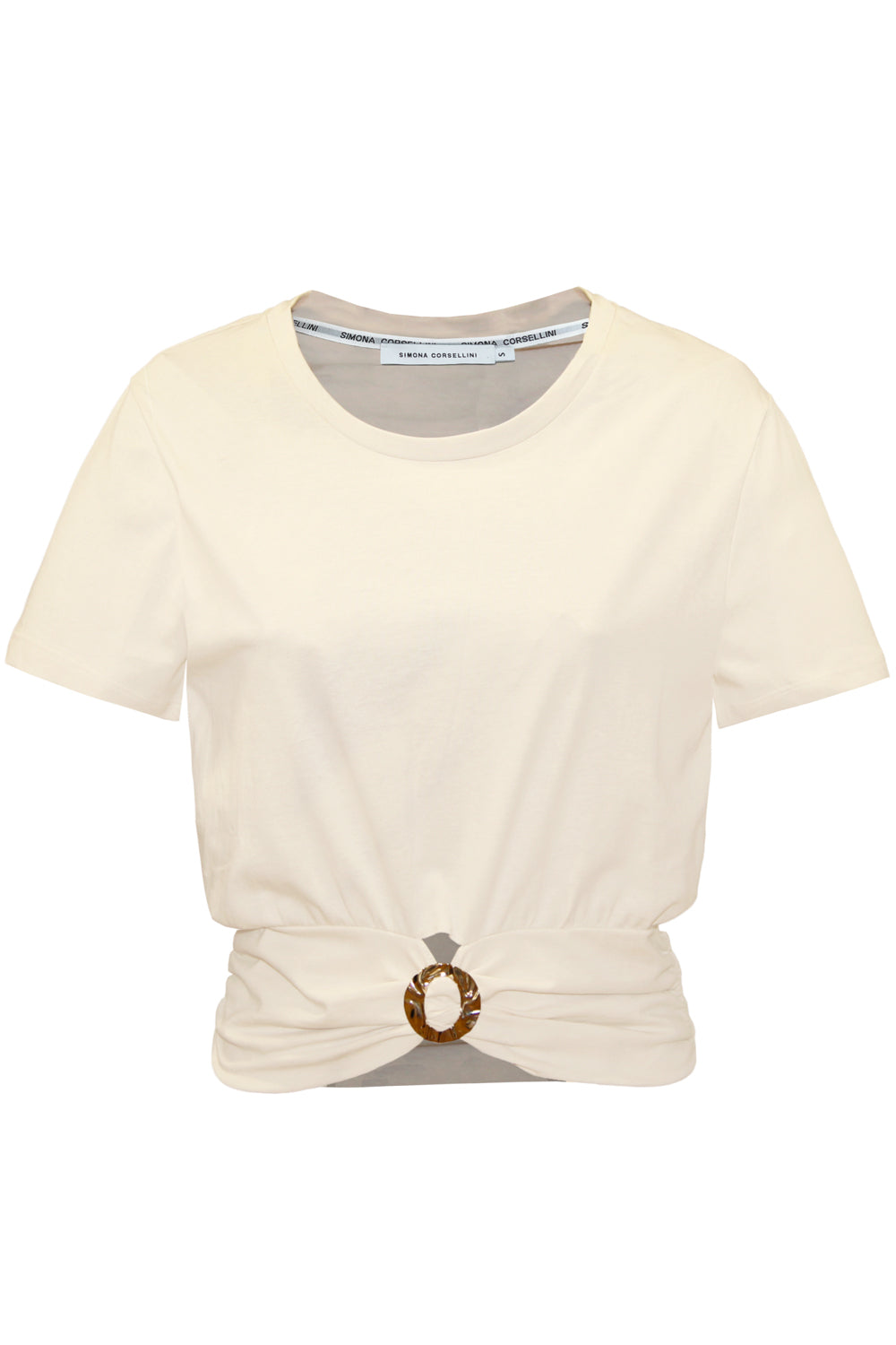 Image of SIMONA CORSELLINI T-shirt con accessorio oro