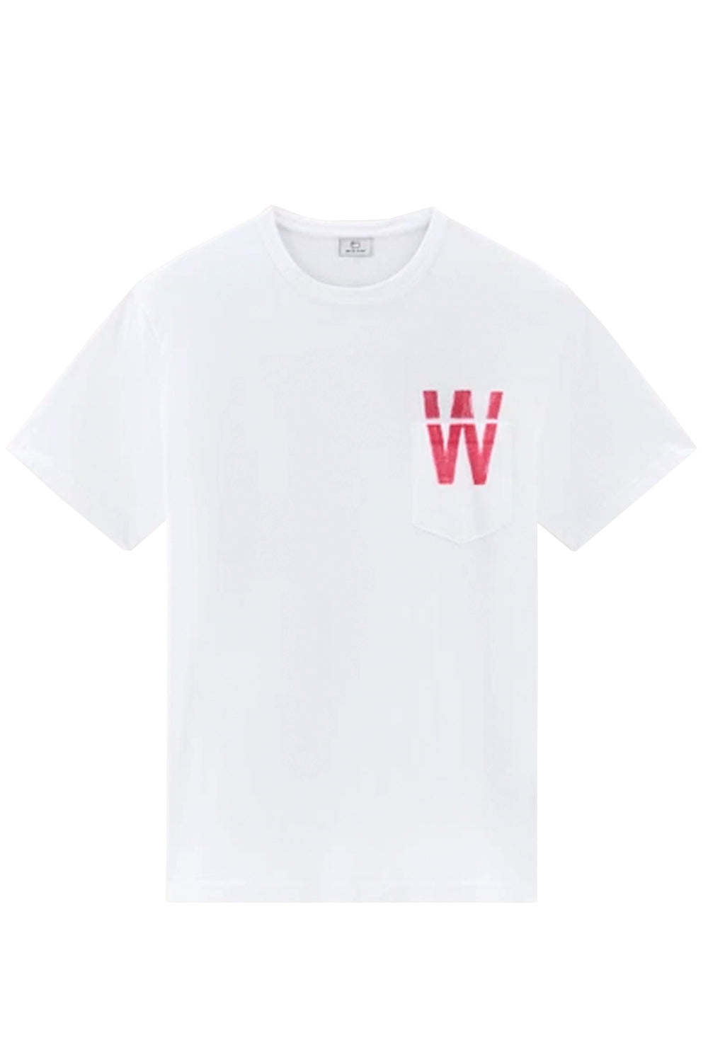 Image of WOOLRICH T-shirt con stampa sul retro e taschino