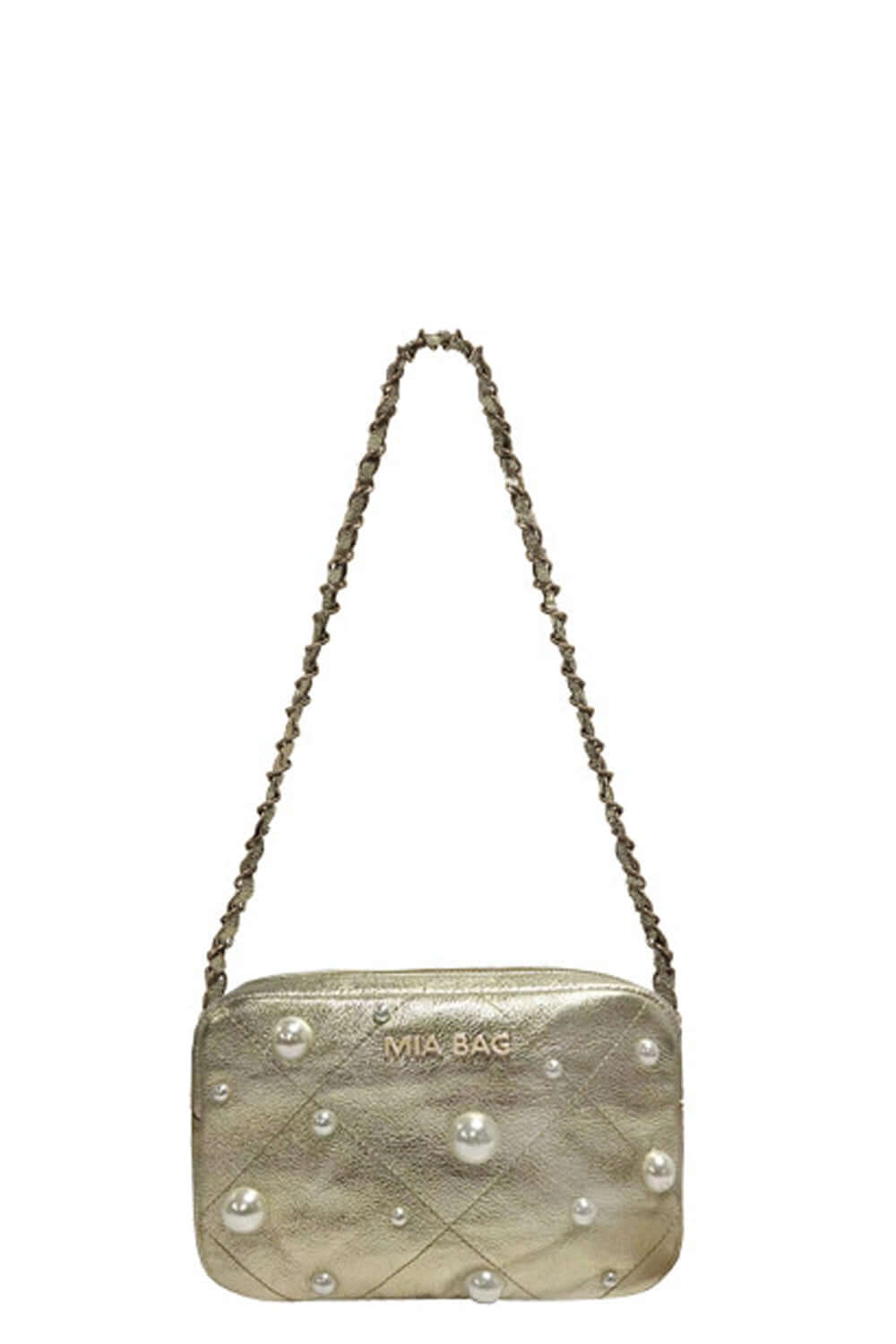 Image of MIA BAG Tracollina zip con perle