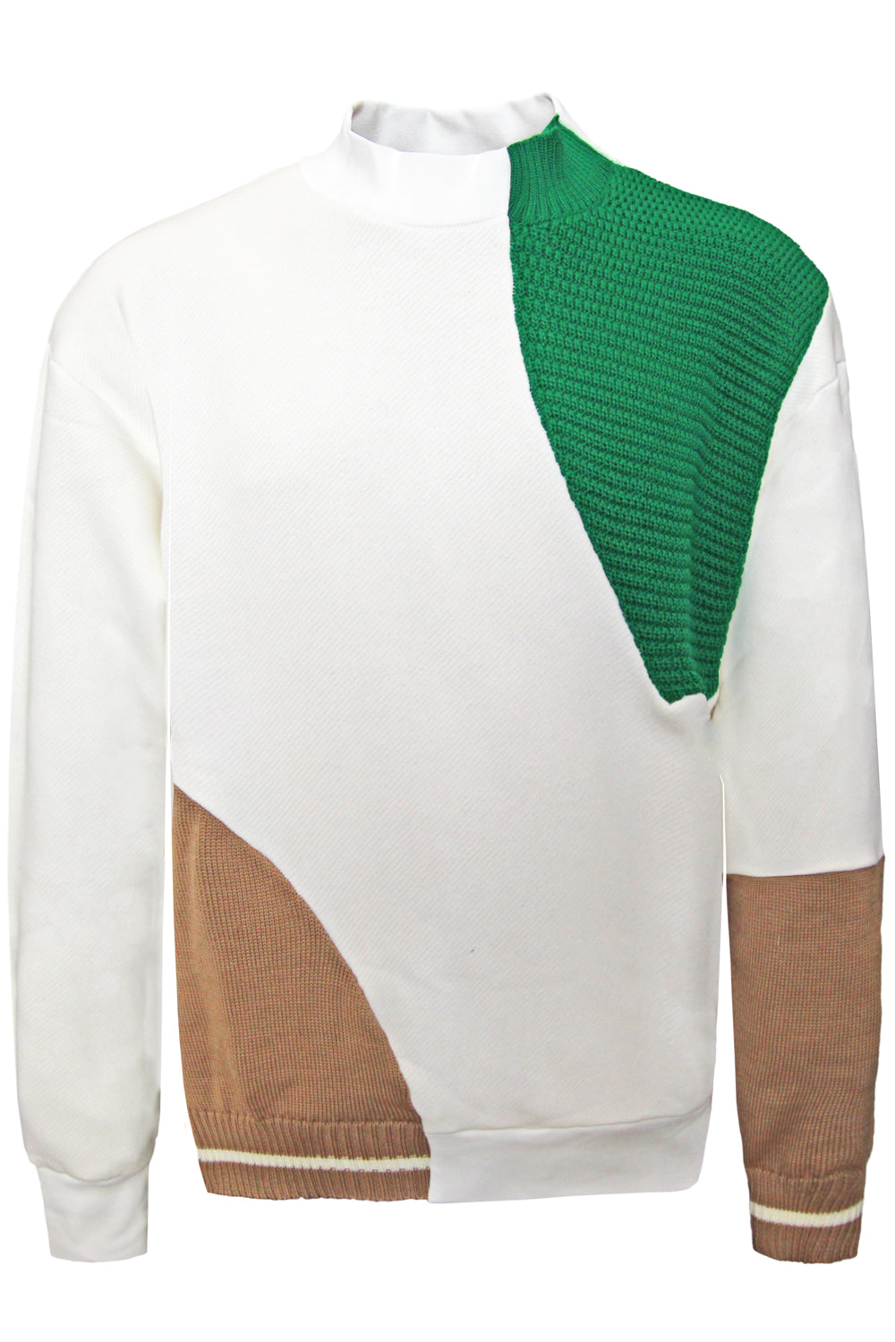 Image of WHITE OVER Felpa con inserti in maglia