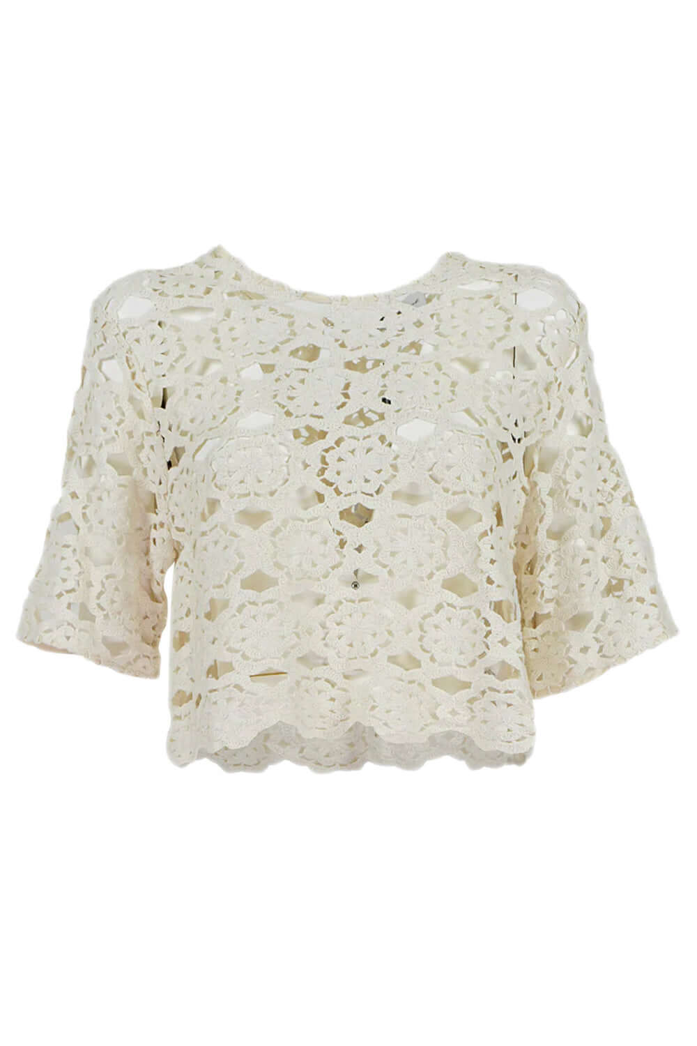 Image of        ISABELLE BLANCHE Top macramè