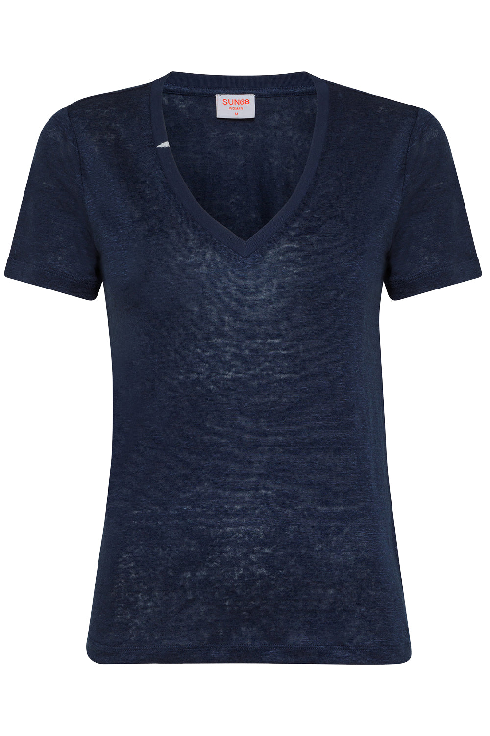 Image of        SUN 68 T-shirt in lino scollo a v