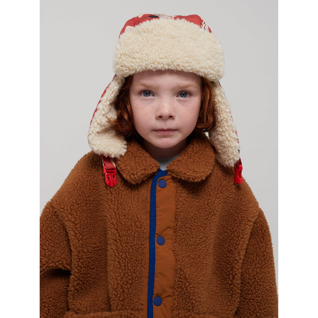 Bobo Choses Colour Block Brown Sheepskin Chapka Baby - UK | Scout & Co