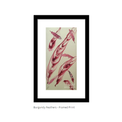 Burgundy Feathers Fine Art Framed Print