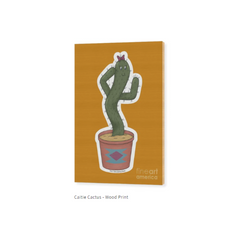 Caitie Cactus Digital Art Wood Print