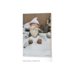 Snow Gnome Photography Wood Print
