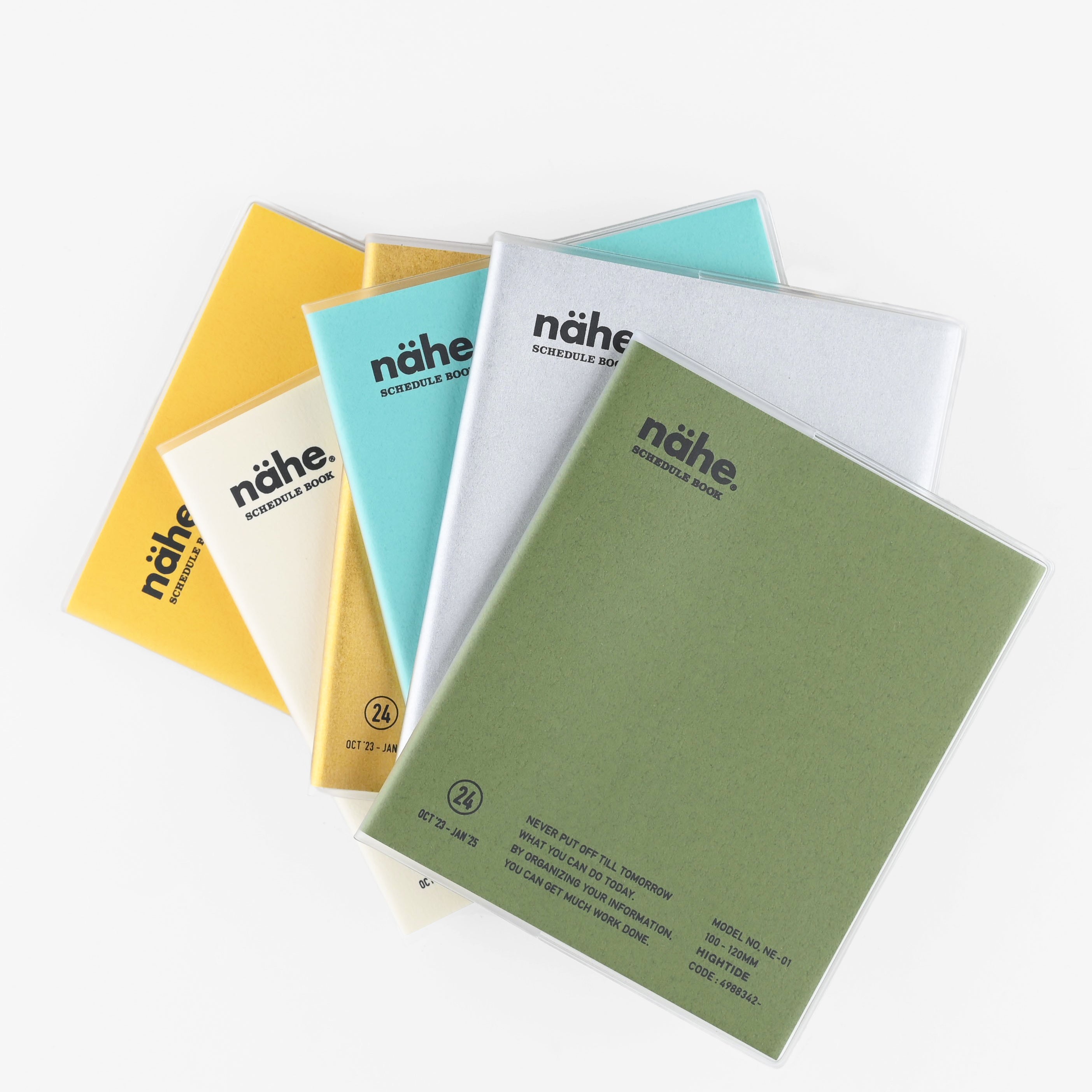 2024 Nahe Diary Square Monthly Planner | Gold, Mint, Ivory, Silver, Yellow, Or Khaki