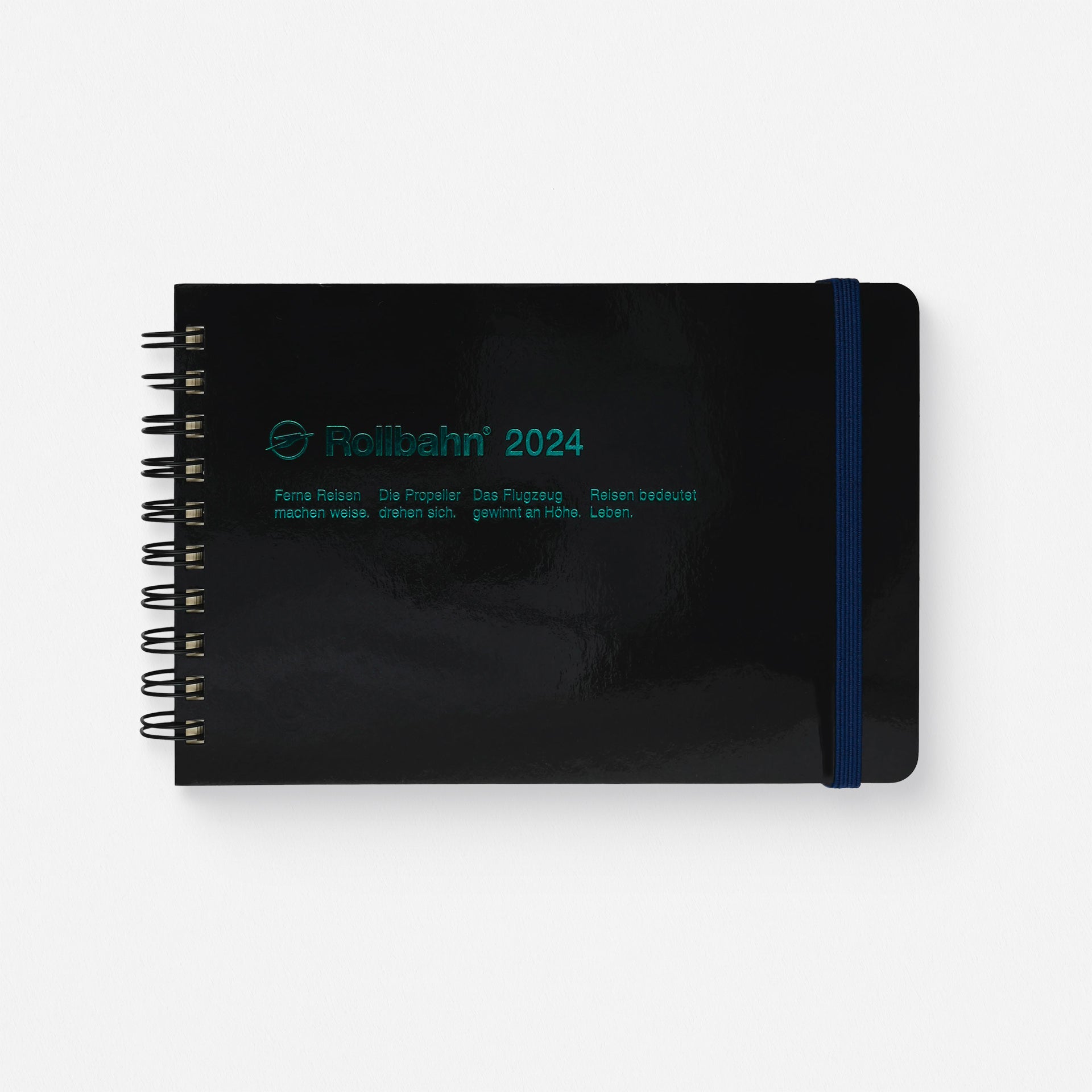 Rollbahn 2024 Monthly Planner Horizontal Medium Black