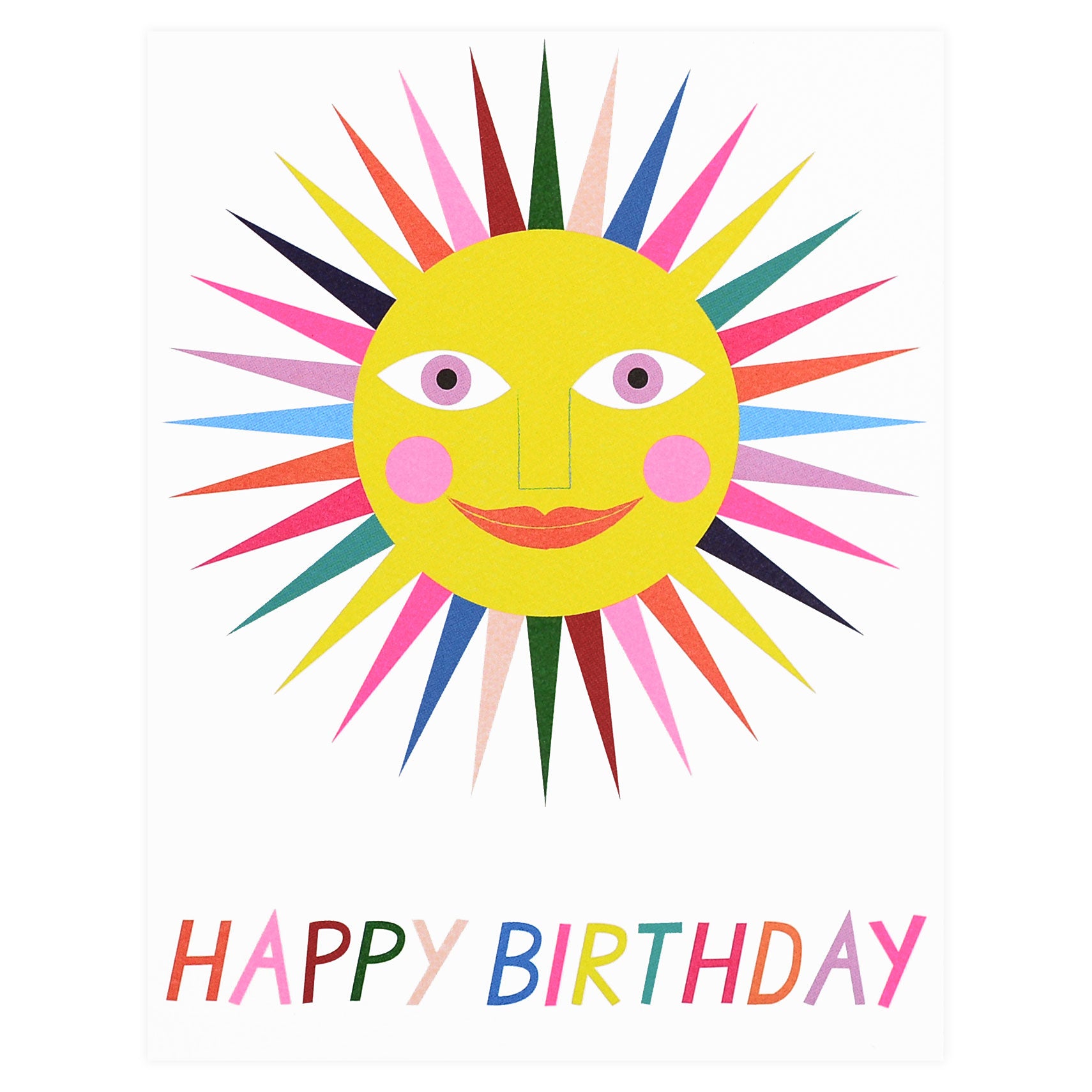 Happy Birthday Rainbow Sun Greeting Card