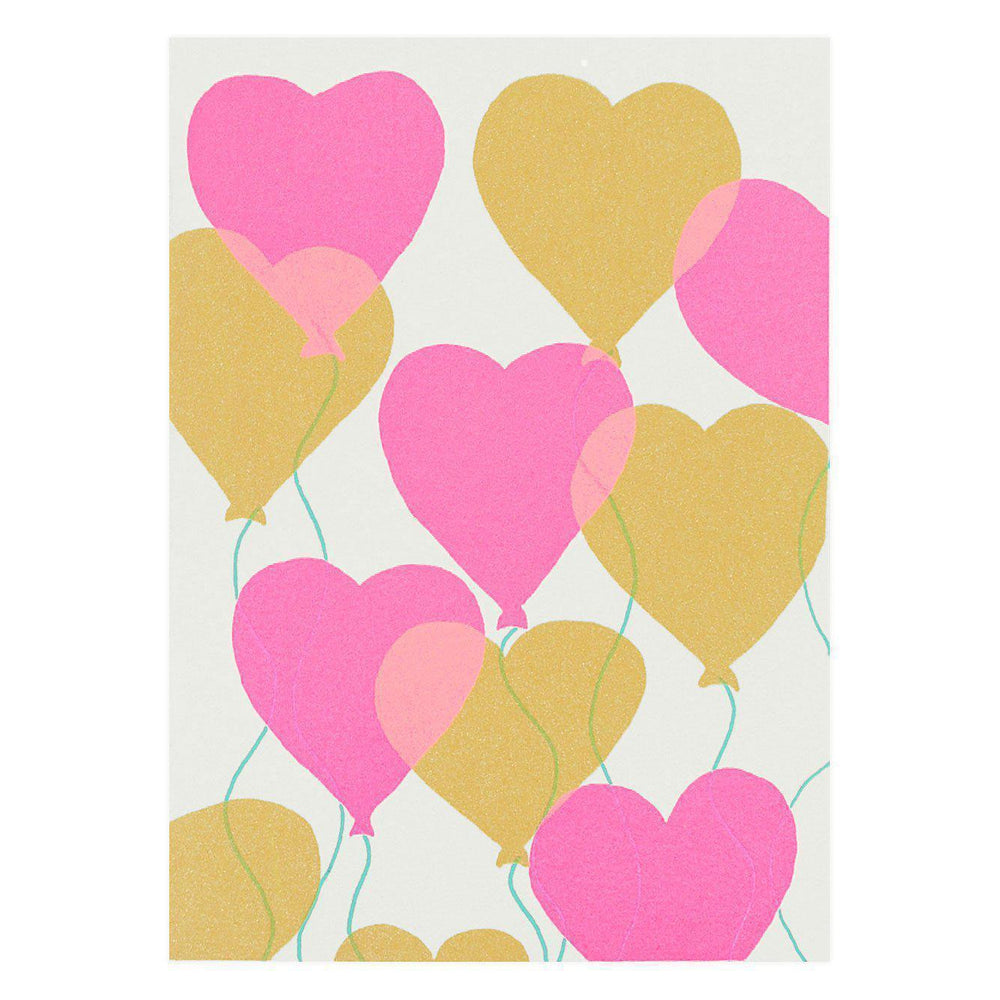 Gold Teeth Brooklyn Heart Balloons Greeting Card 
