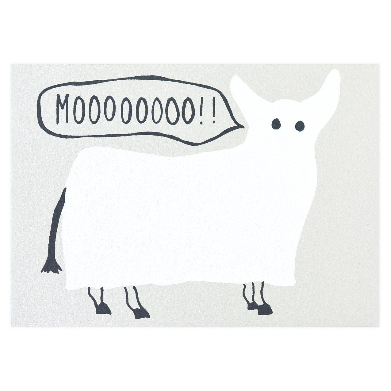 Ghost Cow Halloween Card