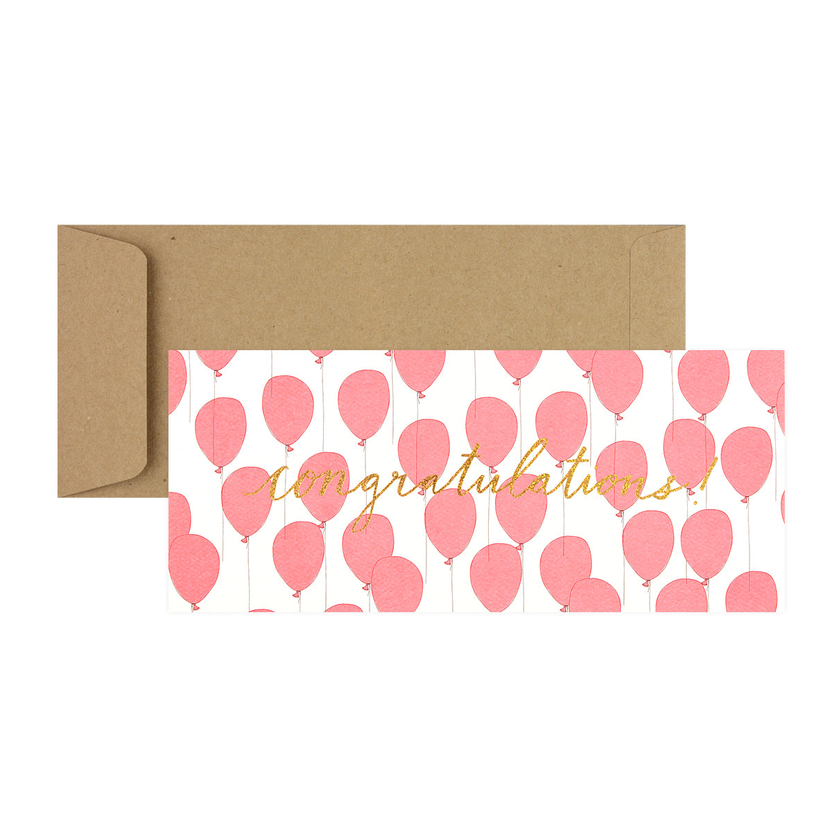 Neon Red Balloons Congratulations Card