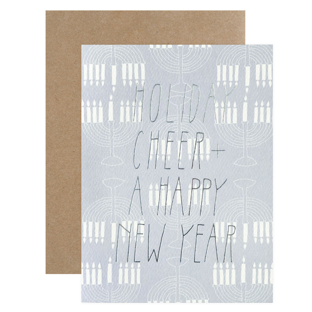 Holiday Cheer And A Happy New Year Menorahs Hanukkah Card