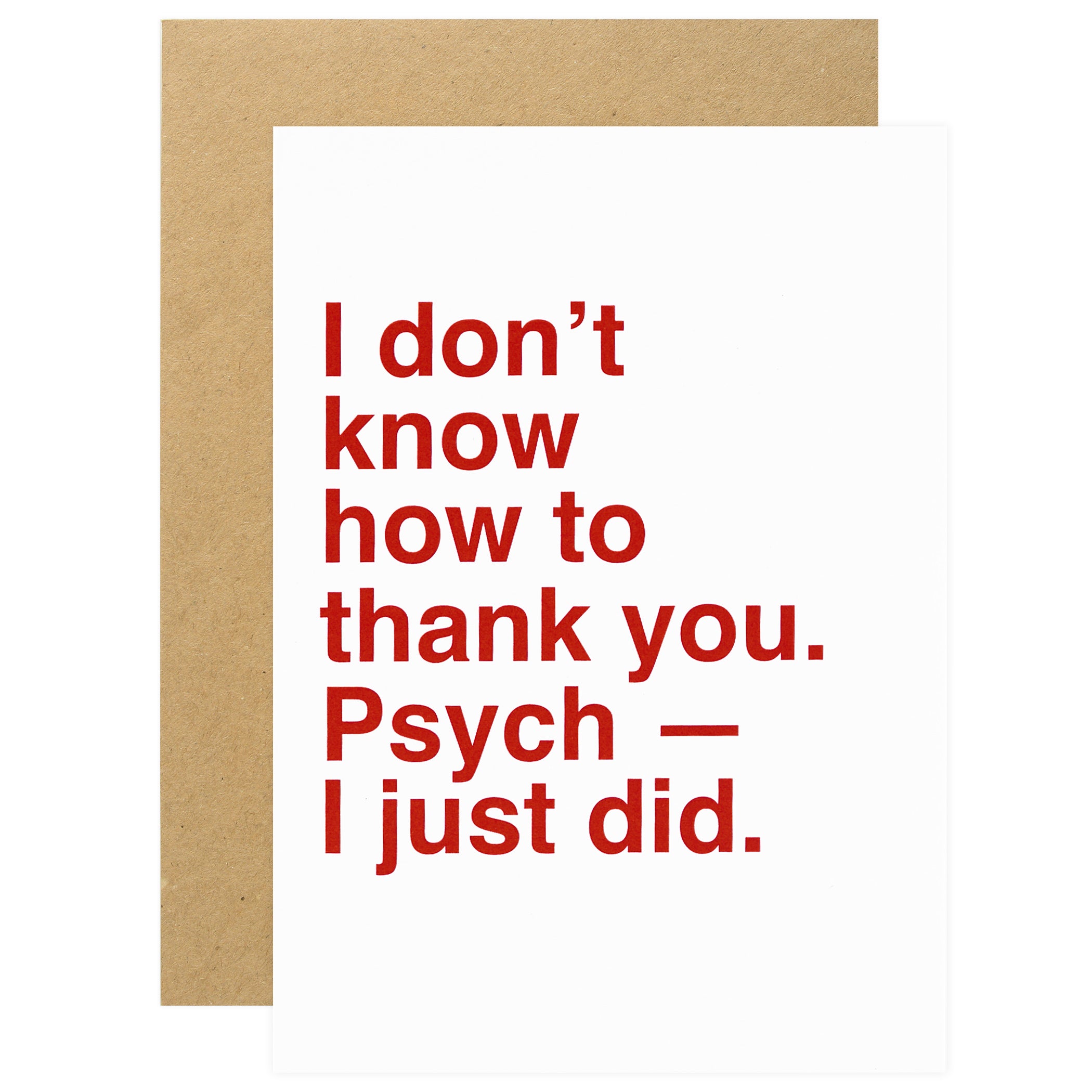 I Don't Know How to Thank You. Psych - I Just Did Greeting Card