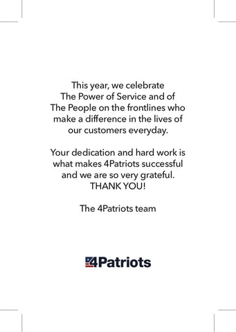 4 Patriots Customer Service Week Gift Insert