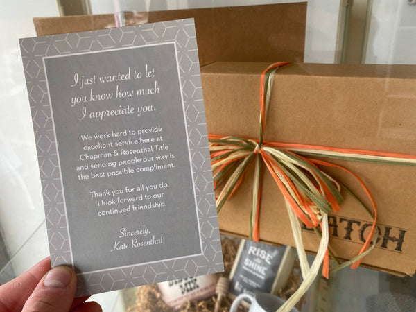 Kate Rosenthal Gift Note with Fall Batch Box 