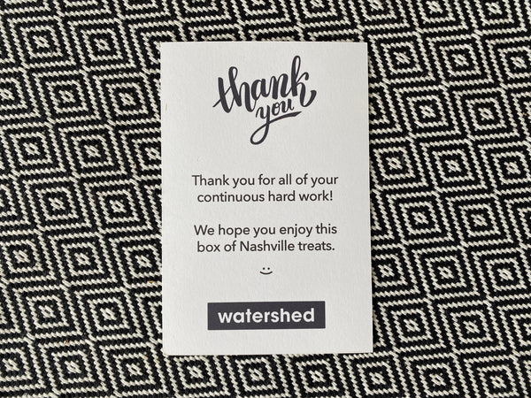 Watershed Gift Insert on Patterned Background