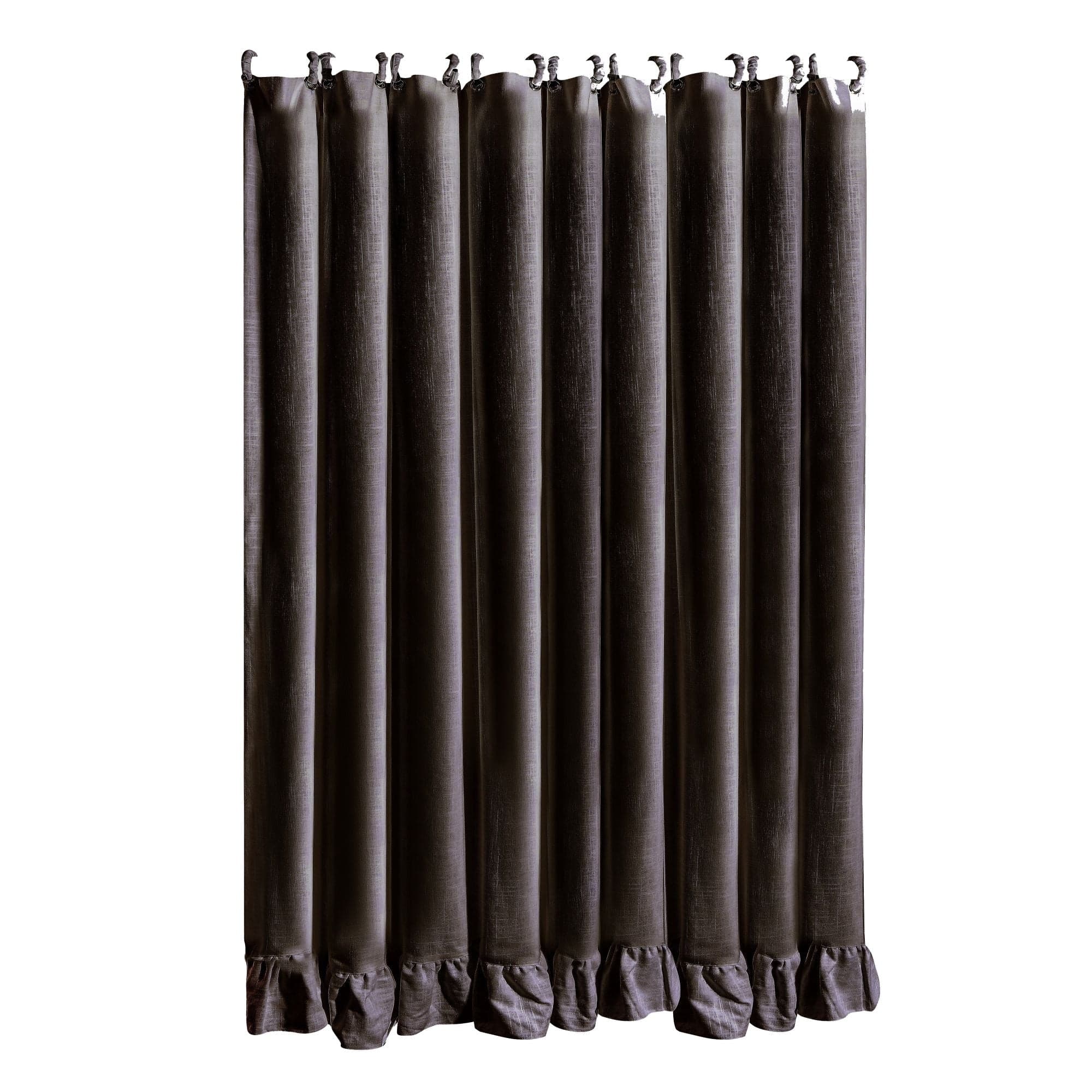 Washed Linen Ruffled Shower Curtain, Slate – HiEnd Accents