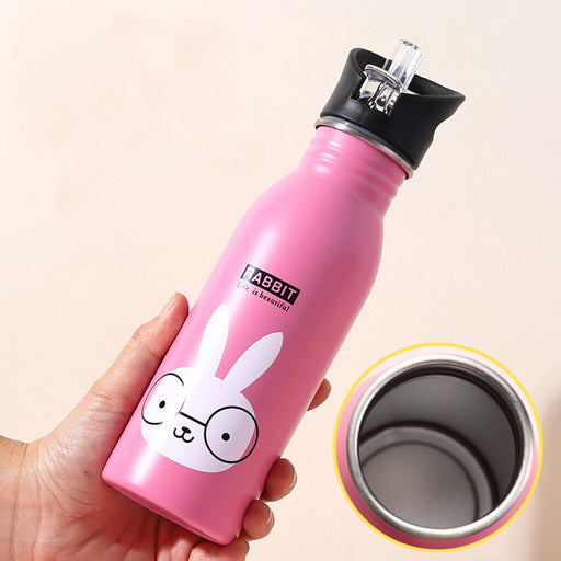 Bouteille A Paille Pour Enfants Sans Bpa Avec Dessins D Animaux 500ml Gourde Morning