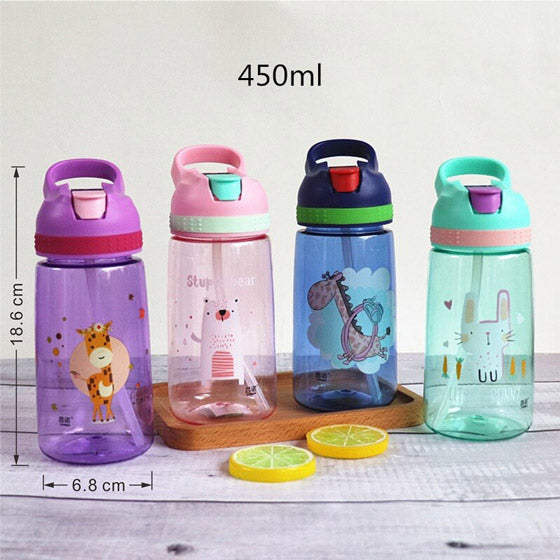 Gourde Kids Pour Enfants Sans Bpa A Paille Avec Animaux 450ml Gourde Morning