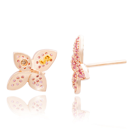LOUIS VUITTON 18k Flower Diamond/Pink Sapphire Earrings – Vendome Inc