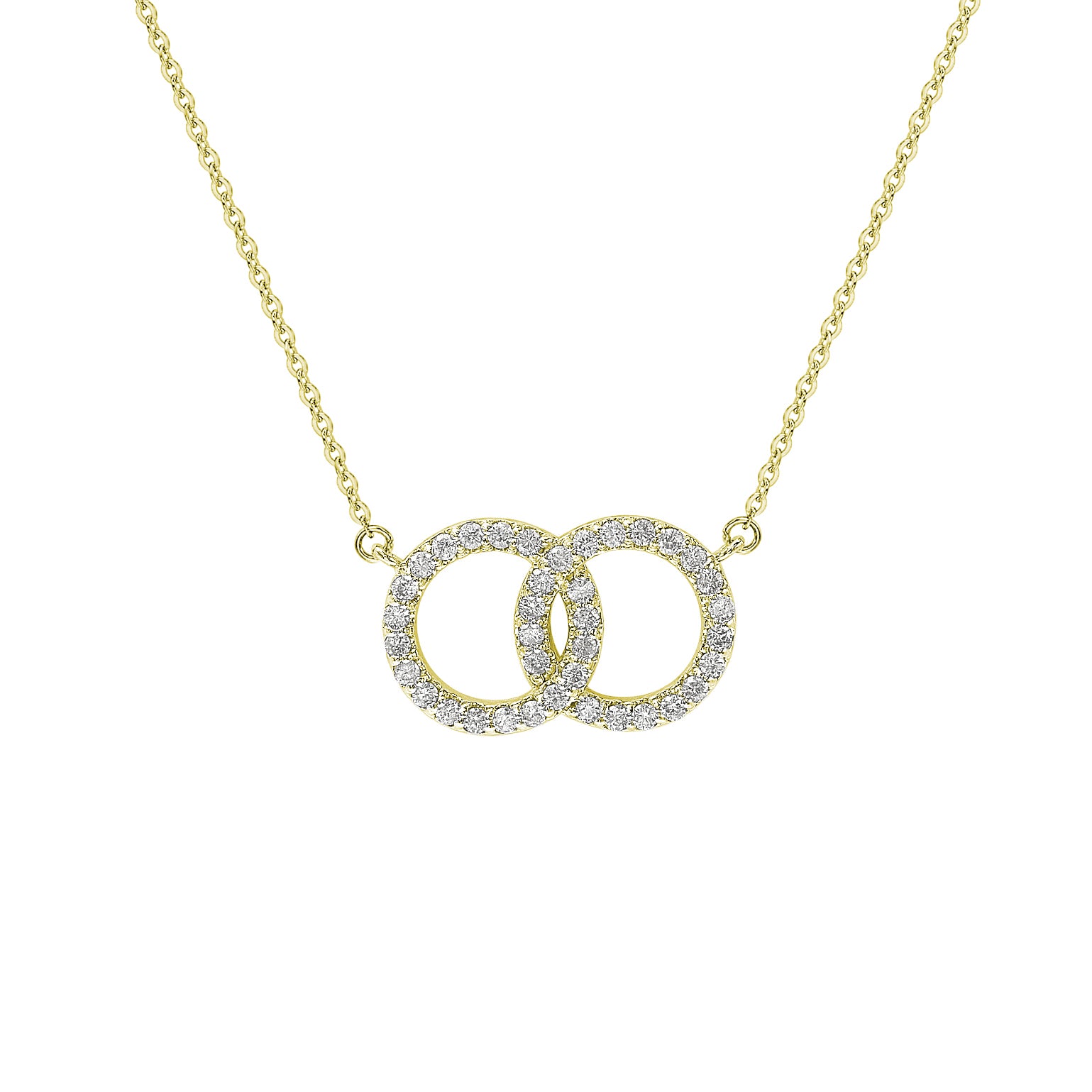 14kY Dainty Interlocking Circle Necklace - Beyond Measure Jewelers