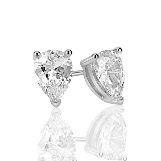 Suzy Levian Sterling Silver Round-Cut Cubic Zirconia Earring Studs 3.2 –  SUZY LEVIAN NEW YORK