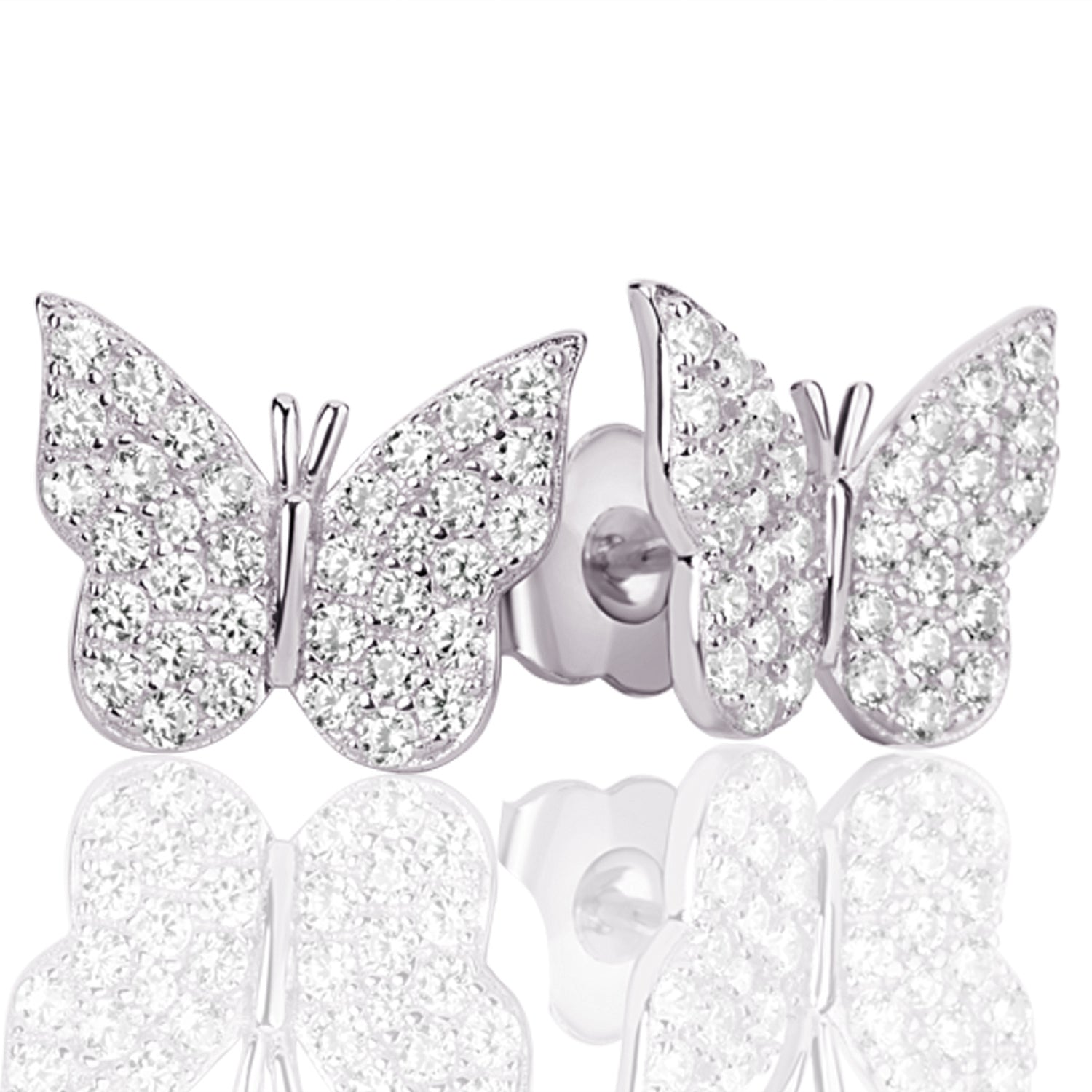 Exquisite Lovely 925 Sterling Silver Hollow Butterfly Earrings Ear Stud for  Women | Wish