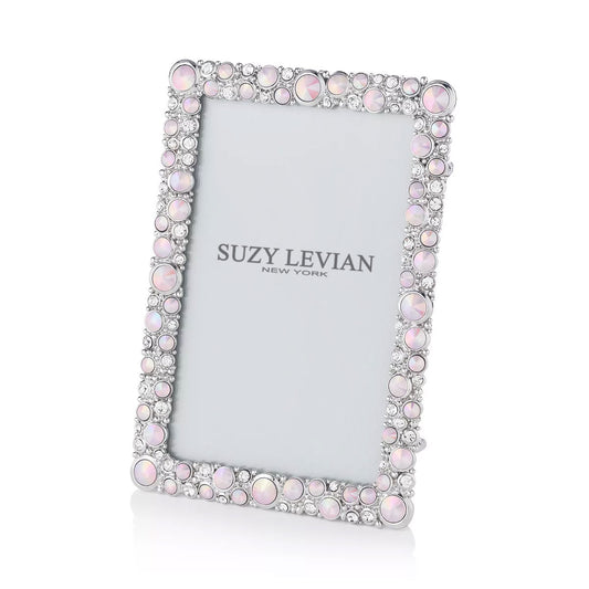 Suzy Levian New York Crystal Encrusted Pink Champagne Flutes - Set