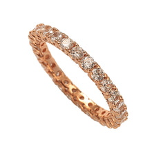 Load image into Gallery viewer, Suzy Levian Rose Sterling Silver Cubic Zirconia Pave U Shape Setting Eternity Band
