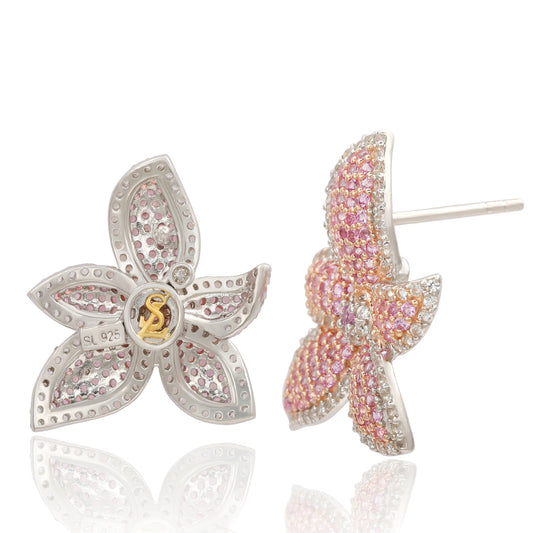 LOUIS VUITTON 18k Flower Diamond/Pink Sapphire Earrings – Vendome Inc