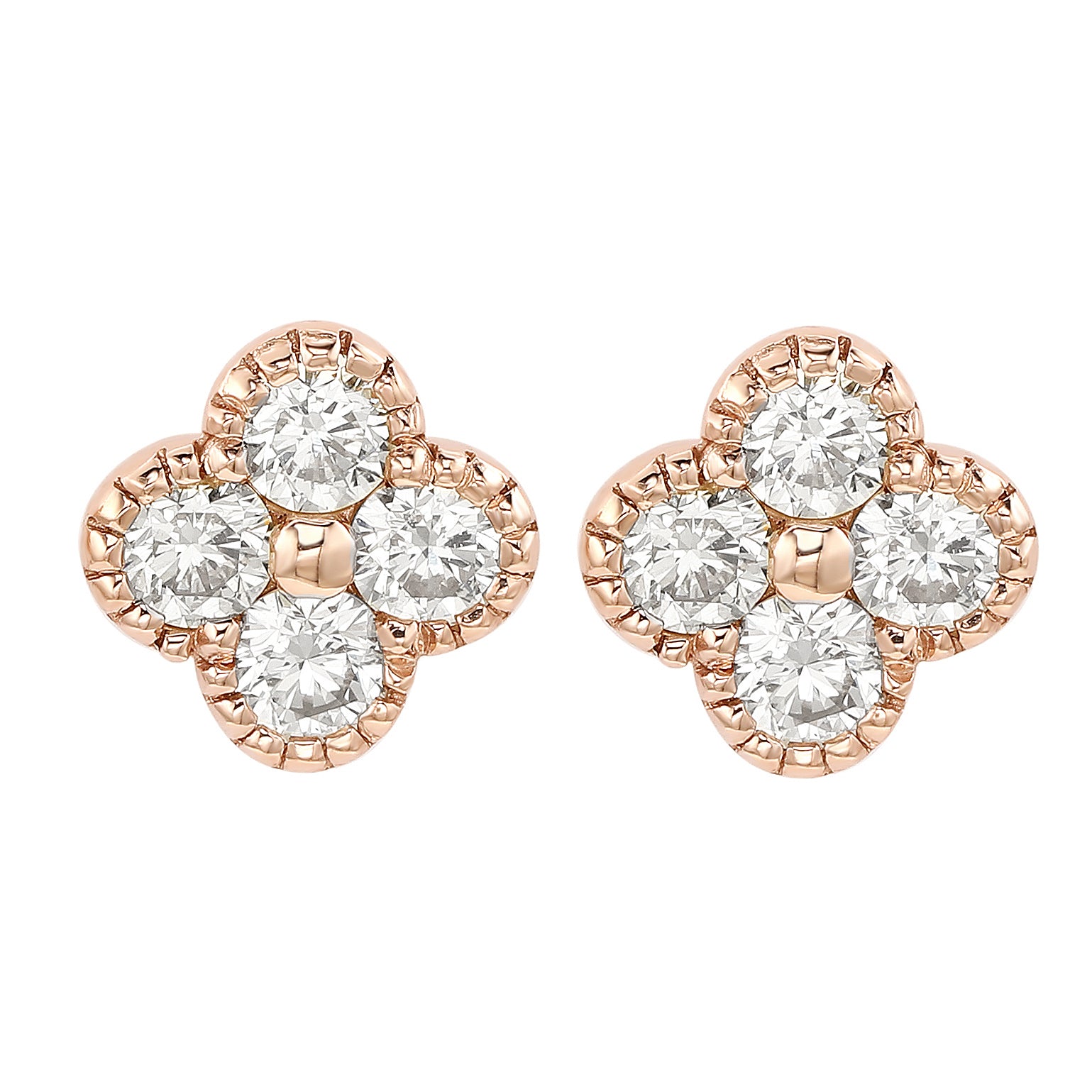14K White Gold Clover Stud Earrings | Simsum Fine Jewelry –  simsumfinejewelry