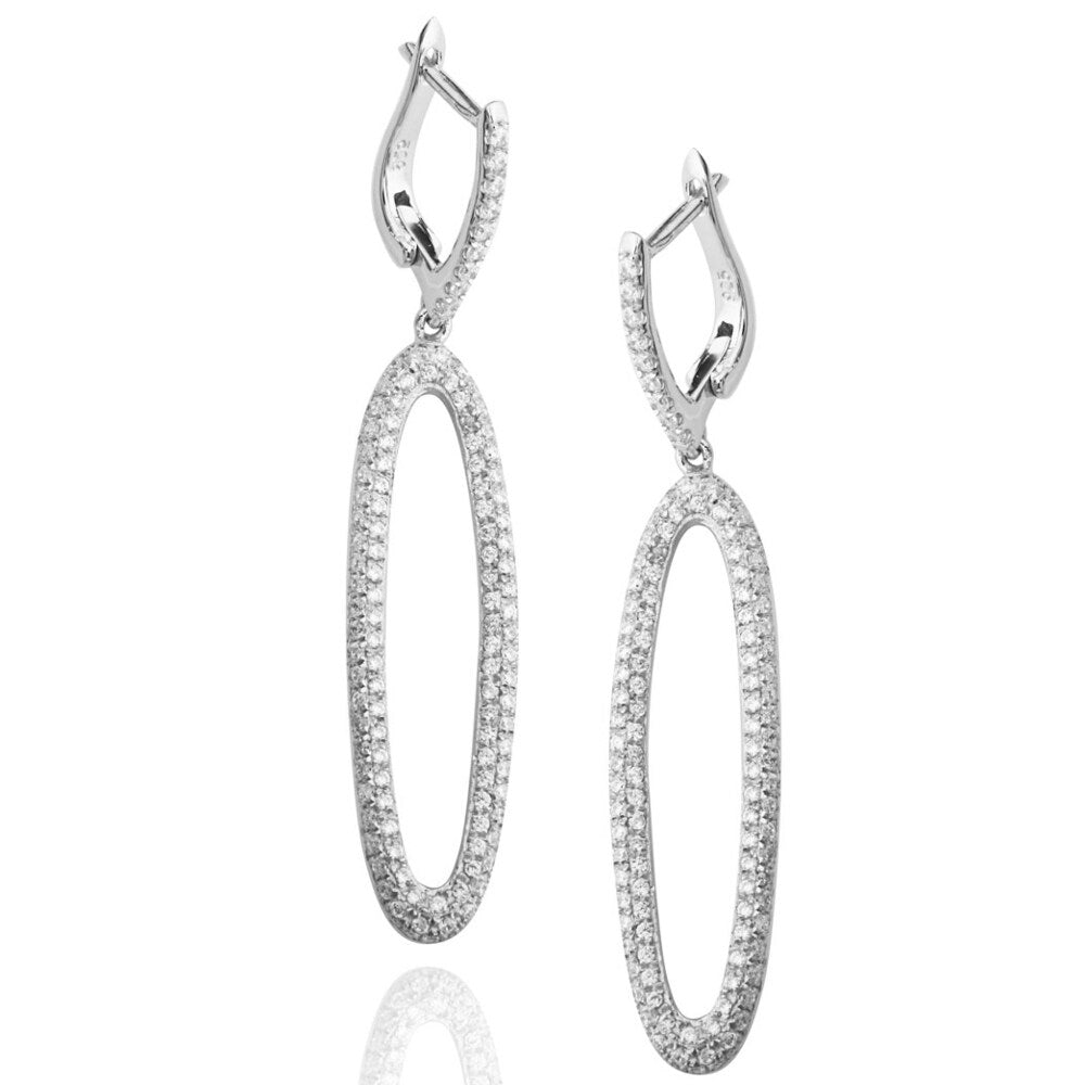 Suzy Levian Pave Cubic Zirconia Sterling Silver Earrings