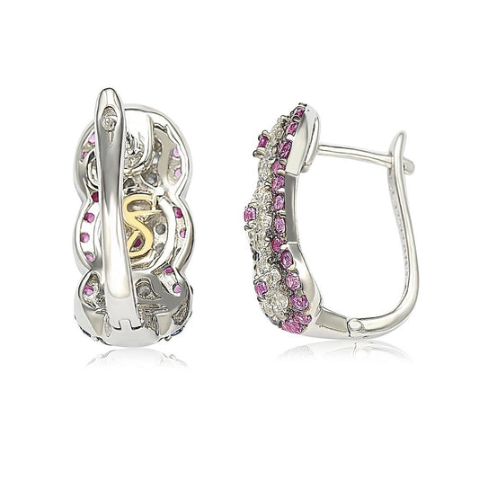 LOUIS VUITTON 18k Flower Diamond/Pink Sapphire Earrings – Vendome Inc