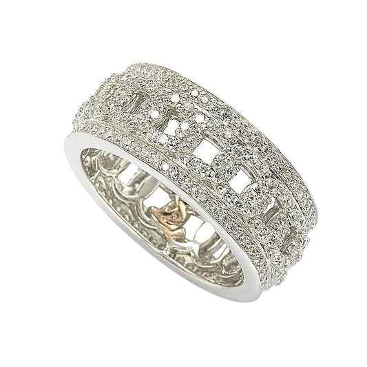 Suzy Levian Sterling Silver Cubic Zirconia White Modern Eternity Band –  SUZY LEVIAN NEW YORK