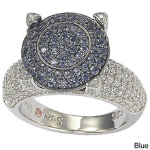 Load image into Gallery viewer, Suzy Levian Sterling Silver Pave Blue Cubic Zirconia Ring