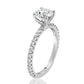 Suzy Levian Sterling Silver Round Cut Cubic Zirconia Bridal Engagement Ring
