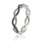 Suzy Levian Sterling Silver Sapphire & Diamond Accent Crossover Band