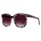 Suzy Levian Women's Black Floral Square Lens Silver Accent Sunglasses