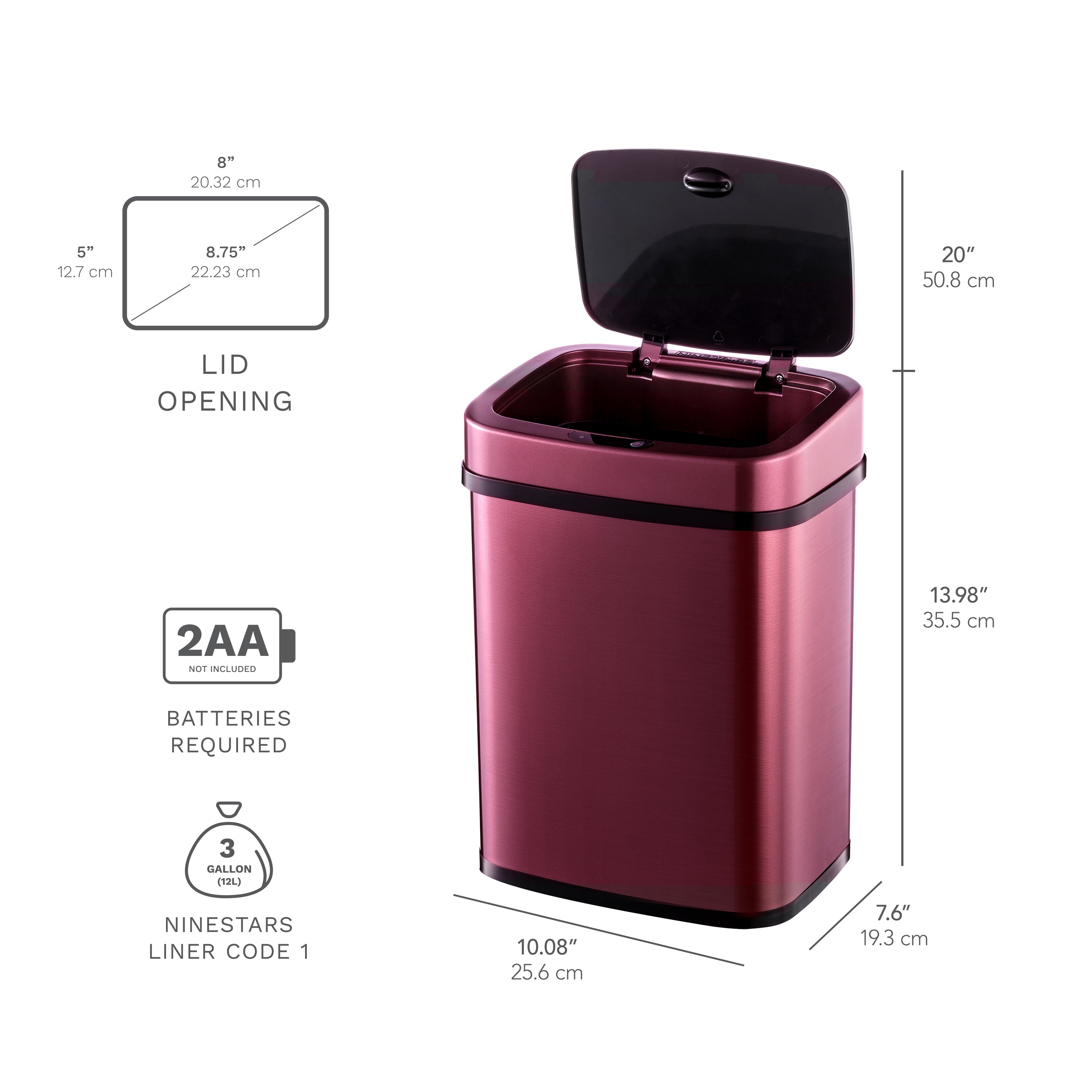 2 Pack Round Modern Trash Can, 3.2Gal/12L Bathroom Trash Can