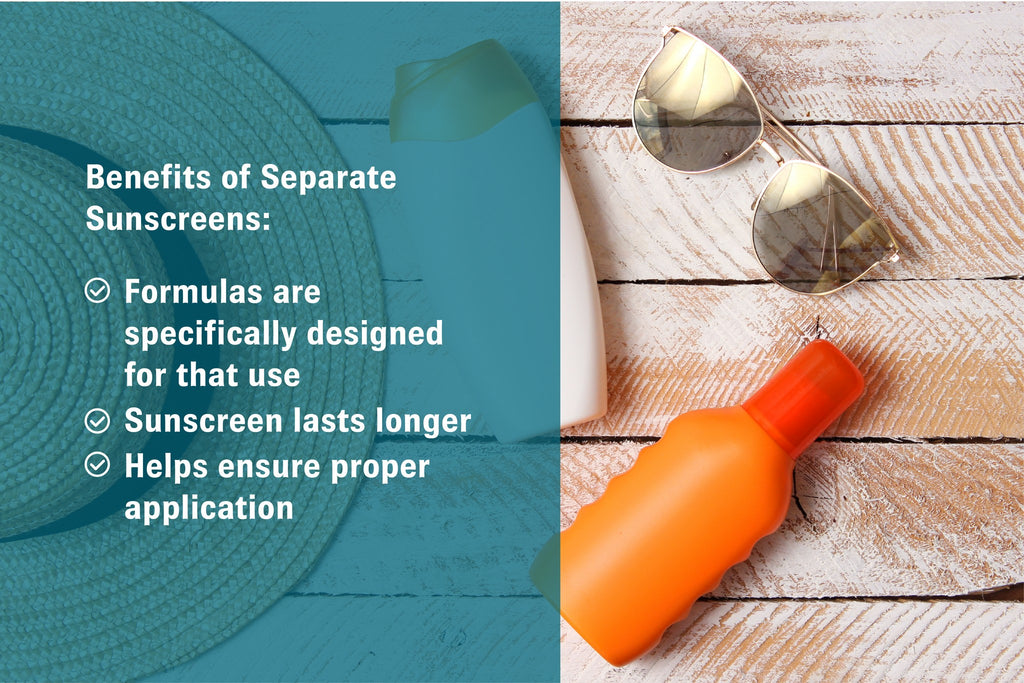 Benefits of separate face sunscreen and body sunscreen