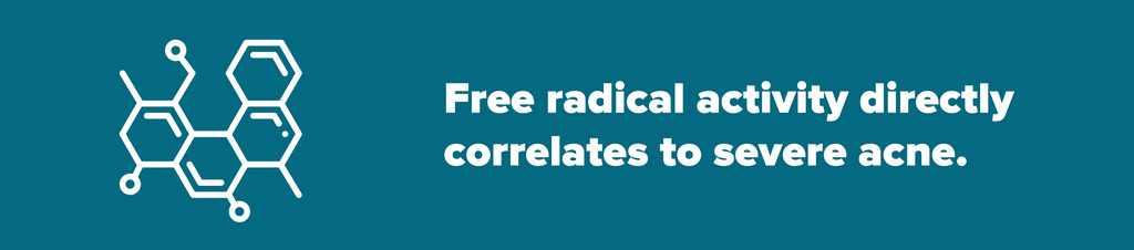 Free radical activity directly correlates to severe acne